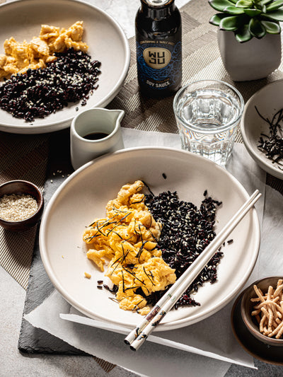 Scrambled Eggs with Black Rice